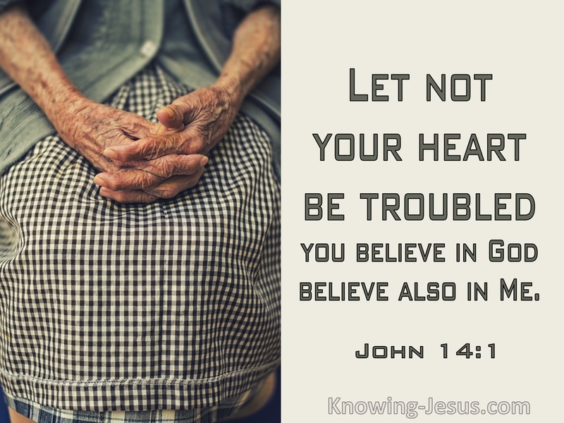 John 14:1 Let Not Your Heart Be Troubled (cream)